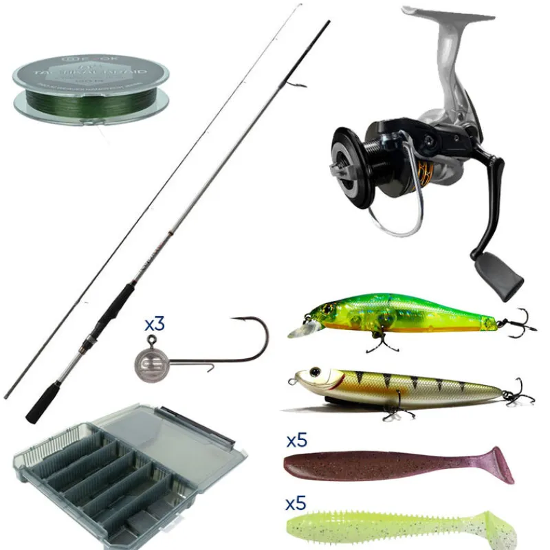 PACIFIC PECHE Packs Et Ensembles-Pack Major Craft Kahory Spinning Combo 2.21m, 10-42g + tresse + boite + leurres