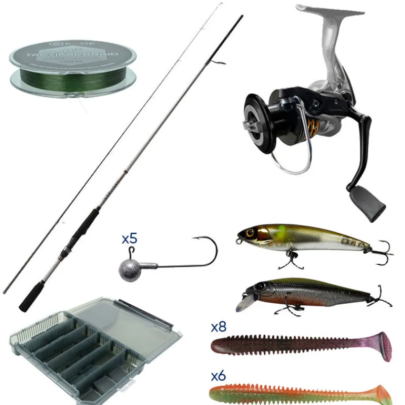 PACIFIC PECHE Packs Et Ensembles-Pack Major Craft Kahory Spinning Combo 2.13m, 7-28g + tresse + boite + leurres