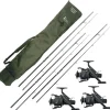 TEAM CARPFISHING Découverte Pêche À La Carpe|Packs-Pack pêche carpe 3 cannes + 3 moulinets débrayables + fourreau