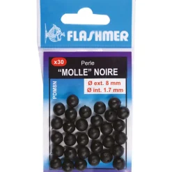 FLASHMER Surfcasting|Montages / Hameçons-Perles molles noires pour montage coulissant daurade