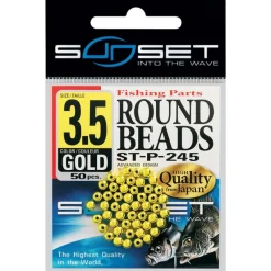 SUNSET Montages / Hameçons-Perles Rondes Dures Dorées