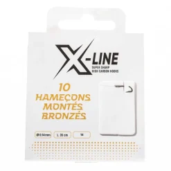 X-LINE Hameçons-Pochette de 10 hameçons montès bronzès