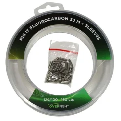 OVERFIGHT Acc. Montage / Hameçons-Rig It Fluorocarbon 120/100 30m + Sleeves