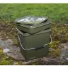 TRAKKER Amorçage/Propulsion|Bagagerie/Rangement-Seau carpe olive square bucket