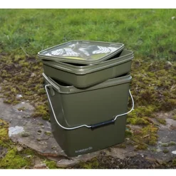 TRAKKER Amorçage/Propulsion|Bagagerie/Rangement-Seau carpe olive square bucket