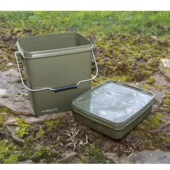TRAKKER Amorçage/Propulsion|Bagagerie/Rangement-Seau carpe olive square bucket