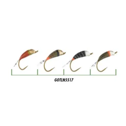 GARBOLINO Mouches-Set de Nymphe Javi Versions Lisses x4