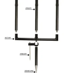 KORDA Supports Cannes|Packs-Support 3 cannes singlez alu black 3 surelevateur 6.5"