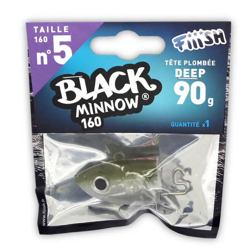 FIIISH Leurres|Pêche Aux Leurres-Tete plombee black minnow 160 deep 90g (x1)