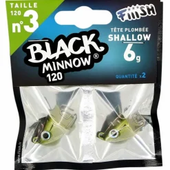 FIIISH Pêche Aux Leurres|Leurres-Tete plombee black minnow 120 shallow 6g (x2)