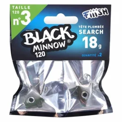 FIIISH Leurres|Pêche Aux Leurres-Tete plombee black minnow120 search 18g (x2)