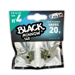 FIIISH Leurres|Pêche Aux Leurres-Tete plombee black minnow 140 shore 20g (x2)