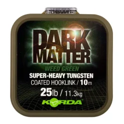 KORDA Acc.Montages/Hameçons-Tresse à bas de ligne dark matter tungsten coated braid weed green 10m