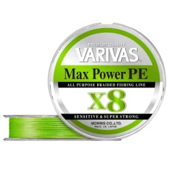 VARIVAS Pêche Aux Leurres|Tresses, Nylons, Fluorocarbones-Tresse 8 brins MAX POWER PE X8 LIME GREEN 150M