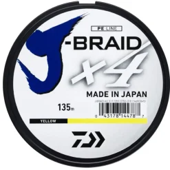DAIWA Tresses, Nylons, Fluorocarbones|Tresses, Nylons, Fluorocarbones-Tresse J-Braid x4 Jaune 135m