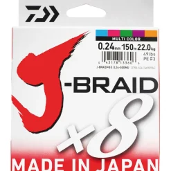 DAIWA Tresses, Nylons, Fluorocarbones|Tresses, Nylons, Fluorocarbones-Tresse J-Braid x8 Multi-Color 150m