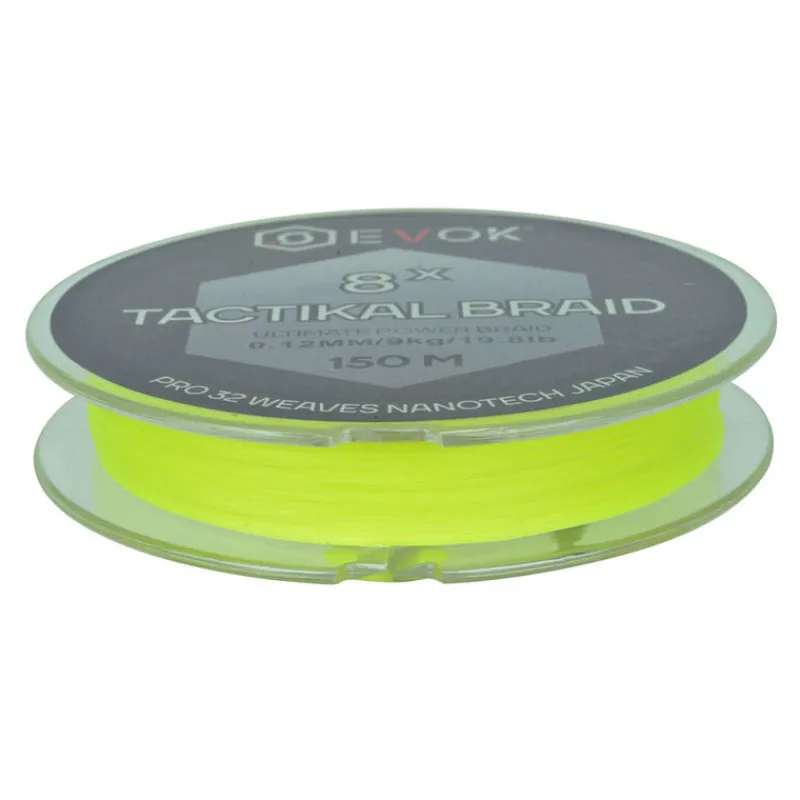 EVOK Tresses, Nylons, Fluorocarbones|Tresses, Nylons, Fluorocarbones-Tresse Tactikal Braid 8x Jaune 150m