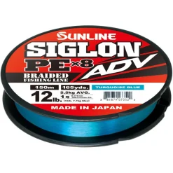 SUNLINE Tresses, Nylons, Fluorocarbones|Tresses, Nylons, Fluorocarbones-Tresse Siglon ADV x8 Bleu Turquoise 150m