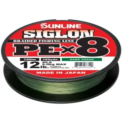SUNLINE Tresses, Nylons, Fluorocarbones-Tresse Siglon Braid PE X8 Vert Foncé 150m