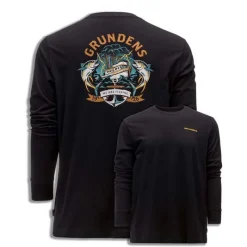 GRUNDENS Vêtements-T-shirt Tuna Tattoo LS Noir
