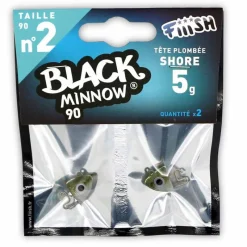 FIIISH Leurres À Truite|Leurres-Tête plombée black minnow 90 shore 5g (x2)