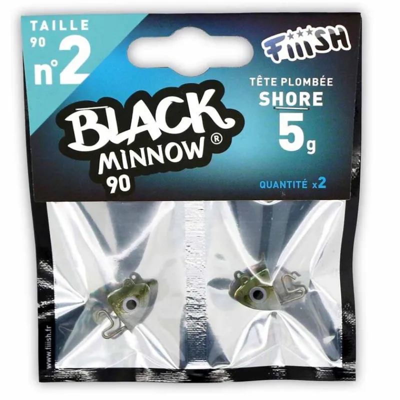 FIIISH Leurres À Truite|Leurres-Tête plombée black minnow 90 shore 5g (x2)