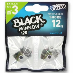 FIIISH Leurres-Tête plombée black minnow 120 shore 12g (x2)