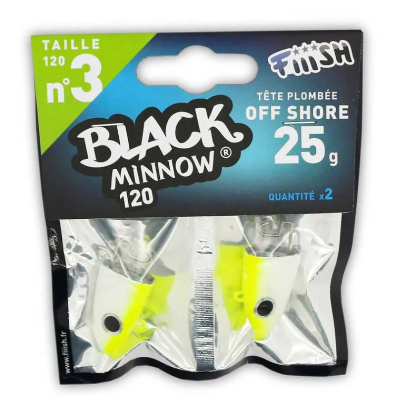 FIIISH Leurres|Pêche Aux Leurres-Tête plombée black minnow 120 off shore 25g (x2)